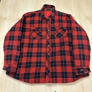 Vintage Timber Trail Shirt Mens 3XL Big & Tall Red Plaid Long Sleeve Button Up